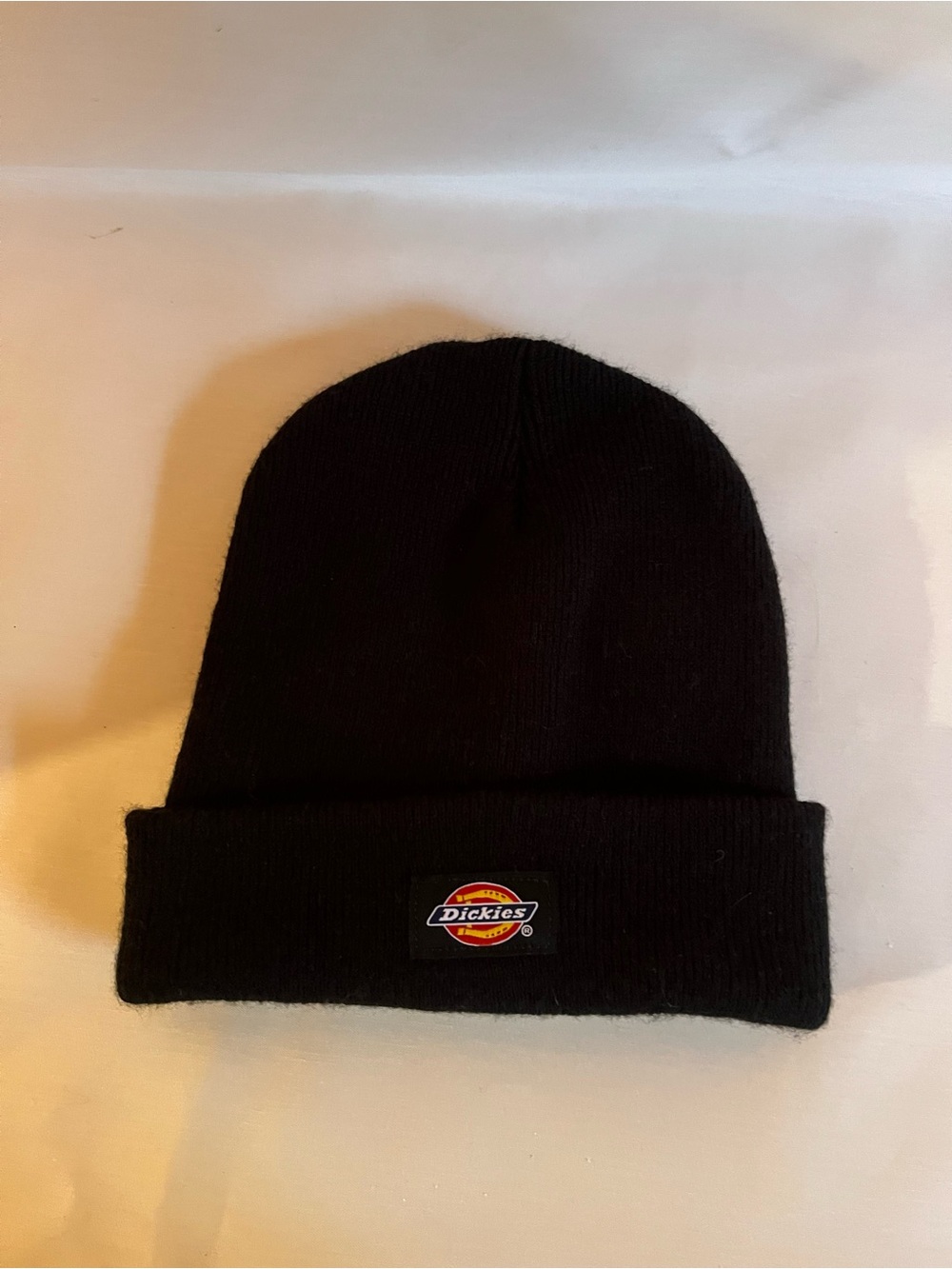 Dickies Black Ribbed Cuff Beanie with Logo Patch